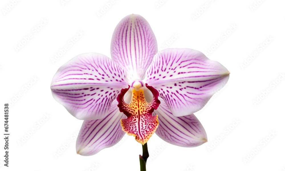 Fototapeta premium Orquídea de cerca en fondo transparente.