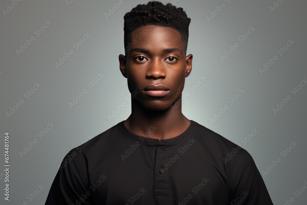 Oversized Black Shirt Mockup On African American Model Oversized Black Shirt Mockup On African American Model