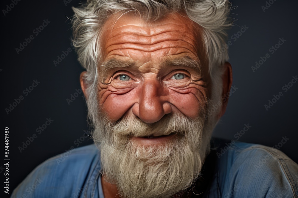 Portrait Of Smiling Old Man With Clean Teeth Portrait Of Smiling Old Man With Clean Teeth