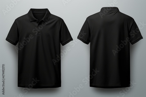 Realistic Mockup Of Male Black Polo Shirt