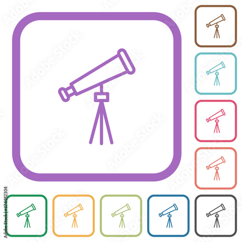 Space telescope outline simple icons