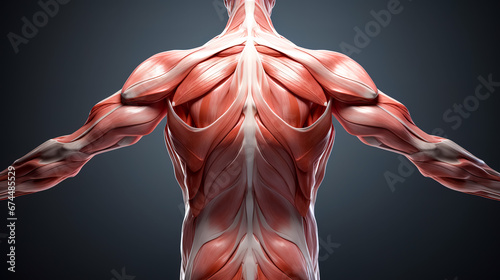 Obraz na płótnie Conceptual anatomy healthy skinless human body, muscle system set