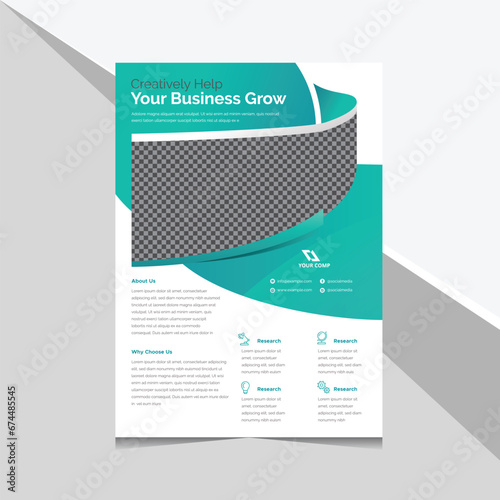modern creative business flyer with abstract curve elements