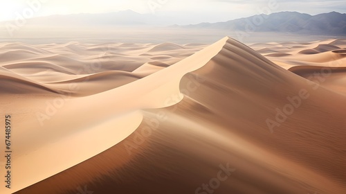 Sand dunes in the Sahara desert  Morocco. Panoramic view