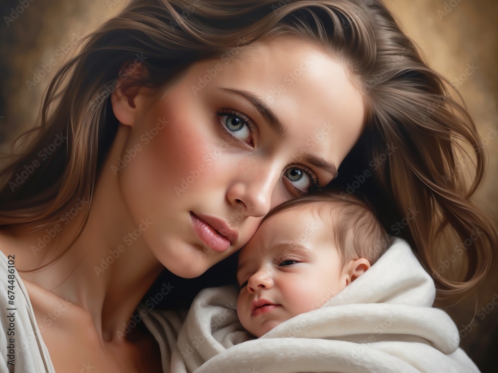 happy days mother with child, close up, maternal love and tenderness