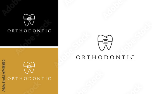 Simple dental orthodontic logo design.   monogram dentistry design