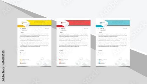 Company Letterhead with Geometric Element