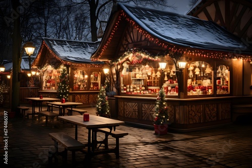 Christmas market in the old town of Poznan, Poland.