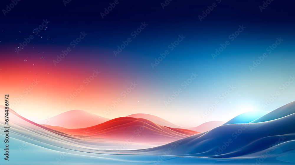 Abstract red and blue gradient background with soft lines.