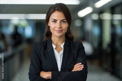 A Business Woman Standing In An Office