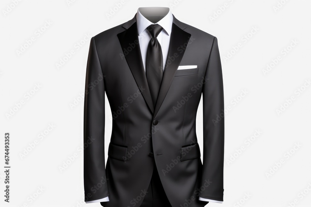 Tuxedo Suit Mockup On White Background For Design Purposes Tuxedo Suit Mockup On White Background For Design Purposes