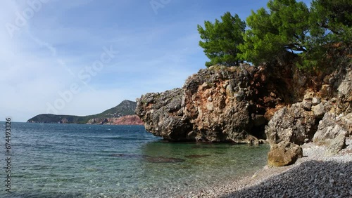 Nudist beach in Montenegro coast