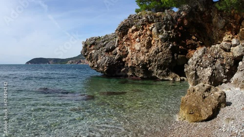 Nudist beach in Montenegro coast