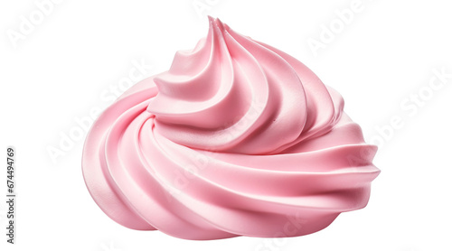 Pink whipped cream, cut out photo