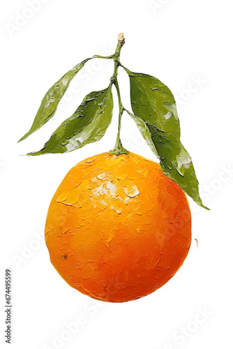 orange with leaves, water color orange ,orange illustration