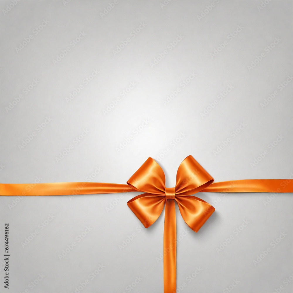 orange bow shiny isolated on white, gift ribbon, present decoration orange bow shiny isolated on white, gift ribbon, present decoration