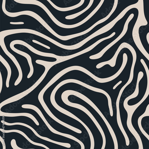 A minimalist comic drawing showcasing a wavy  abstract pattern  a monochrome backdrop that doubles as unique wrapping