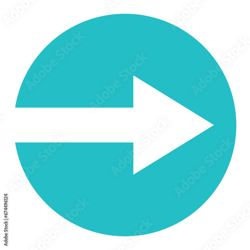 Free Download Runder Button mit türkiser Farbe zeigt Pfeil nach rechts - GFXLoad