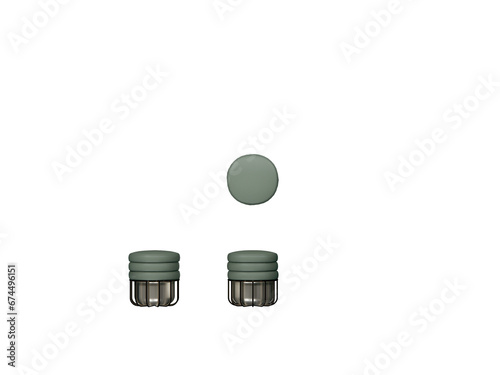 stainless stool ,isomatic top font side,3d render
