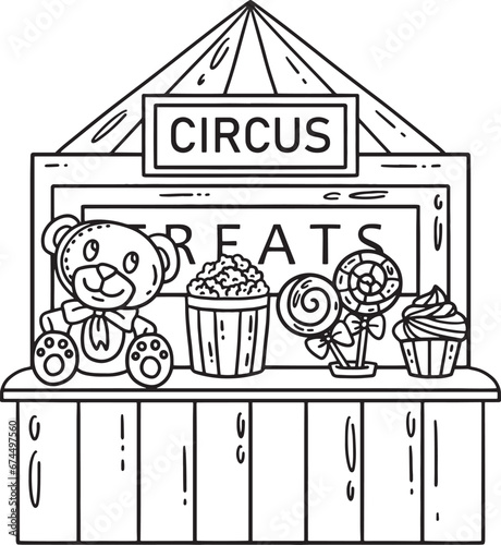 Circus Treat Isolated Coloring Page for Kids