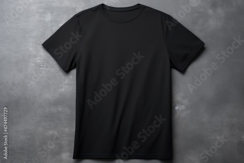 Black Tshirt On Floor With Copy Space