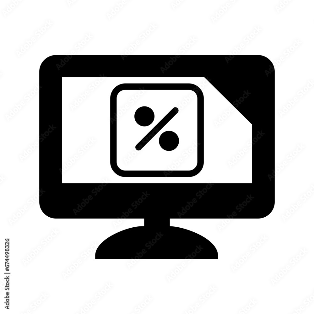 Online Discount Glyph Style in Design Icon Online Discount Glyph Style in Design Icon