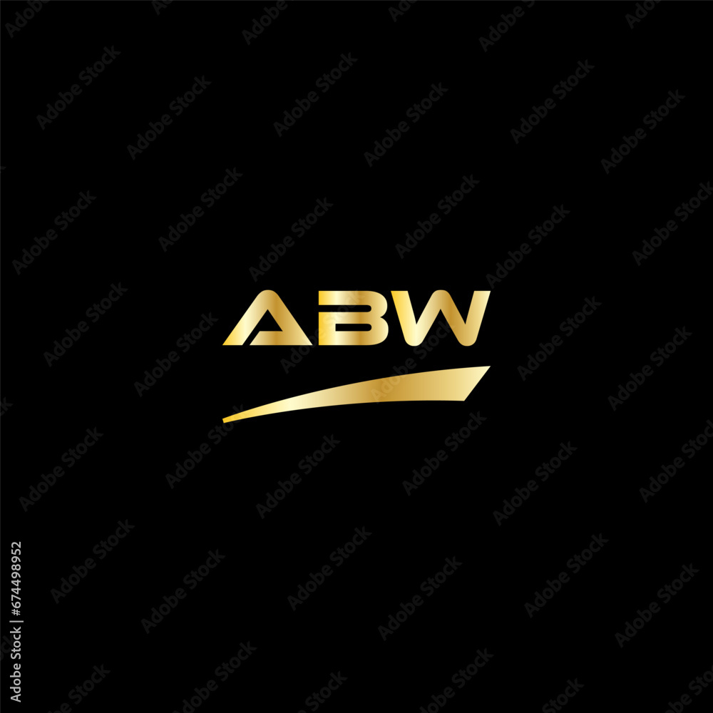ABW initial letter logo on black background with gold color. modern font, minimal, 3 letter logo, clean, eps file for website, business, corporate company. Modern logo templet in illustrator. ABW initial letter logo on black background with gold color. modern font, minimal, 3 letter logo, clean, eps file for website, business, corporate company. Modern logo templet in illustrator.