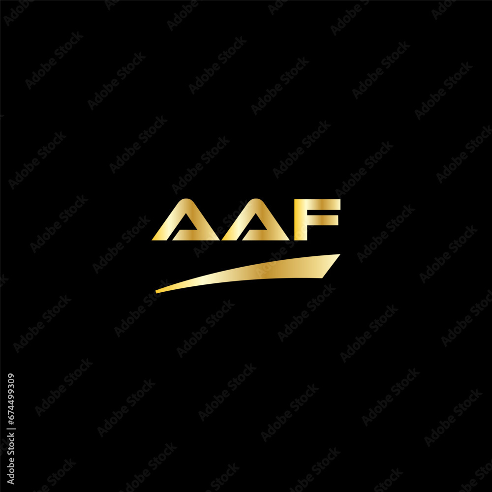 AAF initial letter logo on black background with gold color. modern font, minimal, 3 letter logo, clean, eps file for website, business, corporate company. Modern logo templet in illustrator. AAF initial letter logo on black background with gold color. modern font, minimal, 3 letter logo, clean, eps file for website, business, corporate company. Modern logo templet in illustrator.