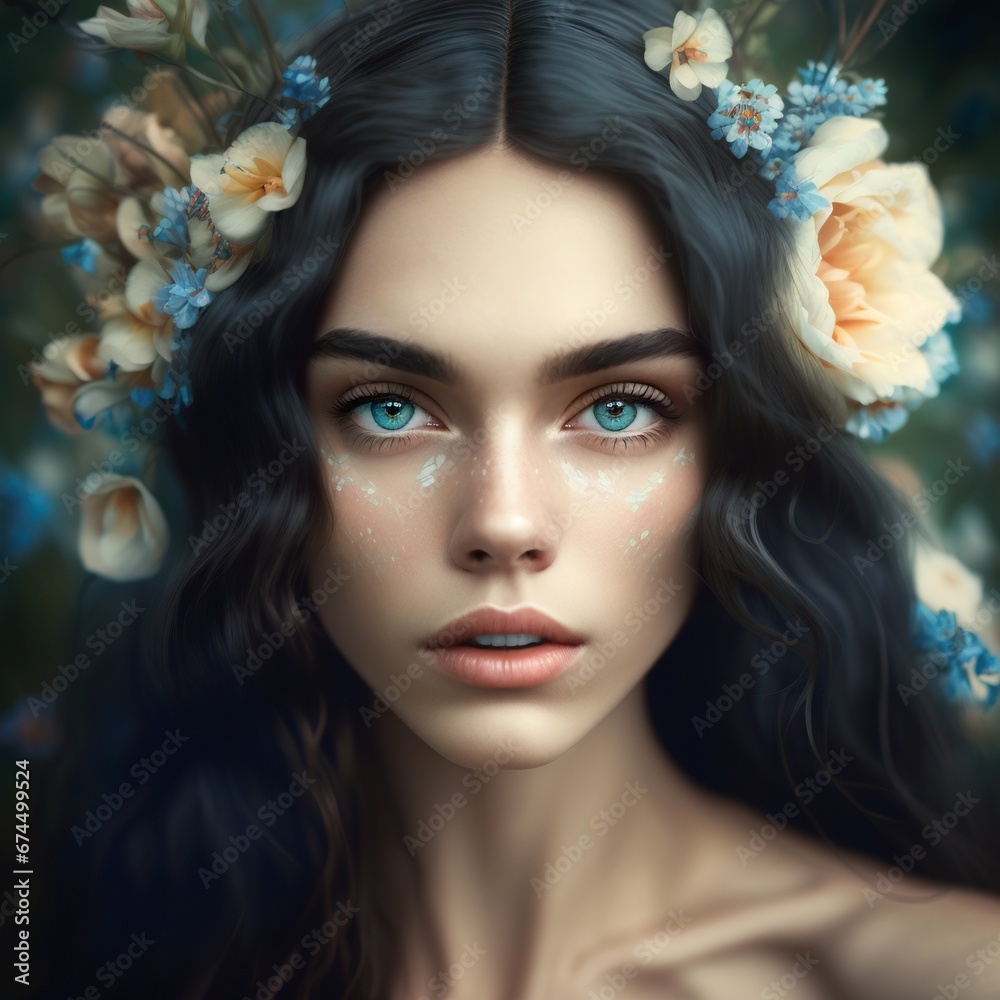 captivating gorgeous, woman model with light skin, big blue eyes, upward elongated fox eye shape captivating gorgeous, woman model with light skin, big blue eyes, upward elongated fox eye shape