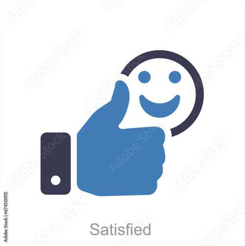 Satisfied and customer icon concept