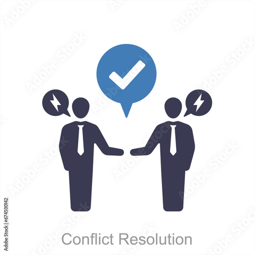 Conflict Resolution and violence icon concept