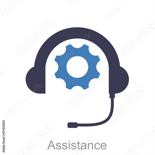 Assistance and help icon concept