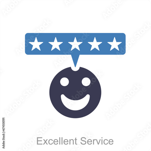 Excellent service and service icon concept