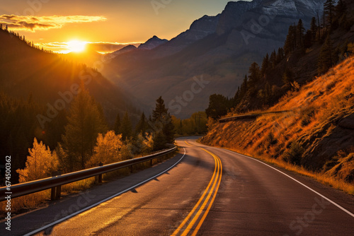 sunset on the million dollar highway colorado brilliant autumn colors 
