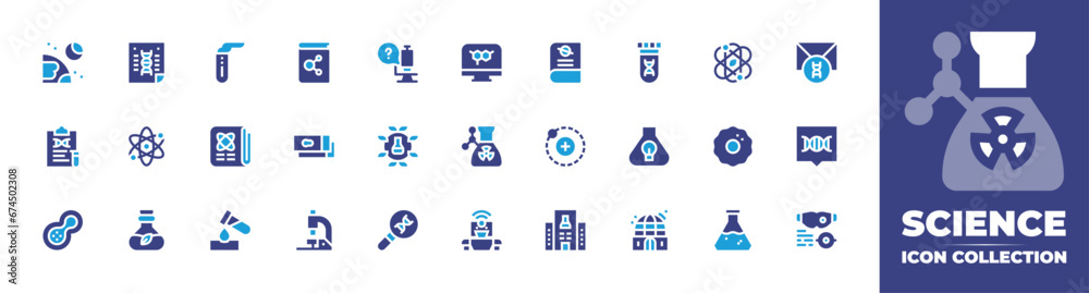 Science icon collection. Duotone color. Vector and transparent ...