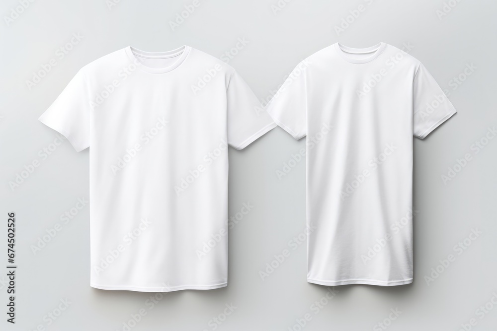 Male White Tshirts With Copy Space, Front And Back View Male White Tshirts With Copy Space, Front And Back View