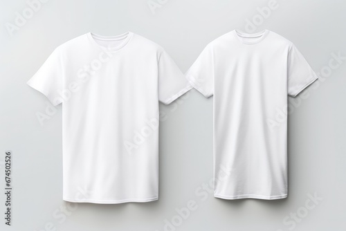 Male White Tshirts With Copy Space, Front And Back View