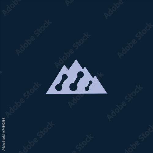 Abstract Denver Mountain Tech Simple Logo Icon