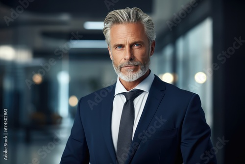 Middleaged Business Ceo Standing Confidently In Office
