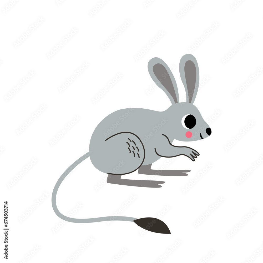Vector illustration of cute jerboa isolated on white background. Vector illustration of cute jerboa isolated on white background.