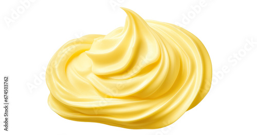 Canvas Print Yellow whipped cream, cut out