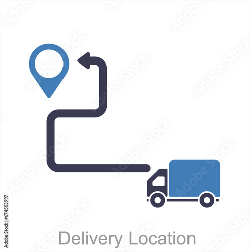 Delivery Location and map icon concept