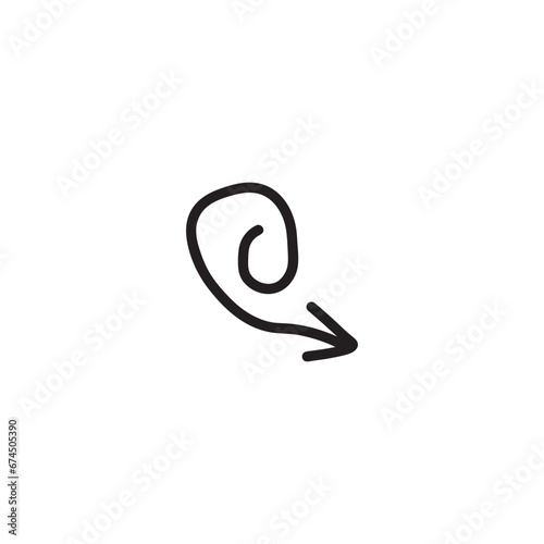 Isolated vector arrows drawn by hand