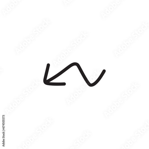 Isolated vector arrows drawn by hand