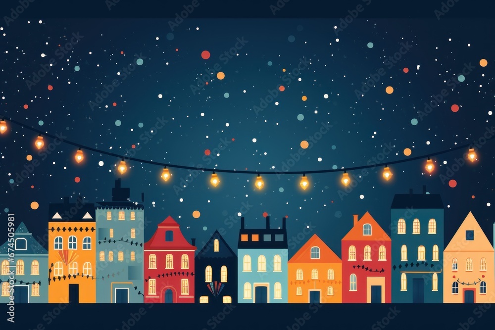 Illustration Beautiful Christmas Background with light. Generative AI.