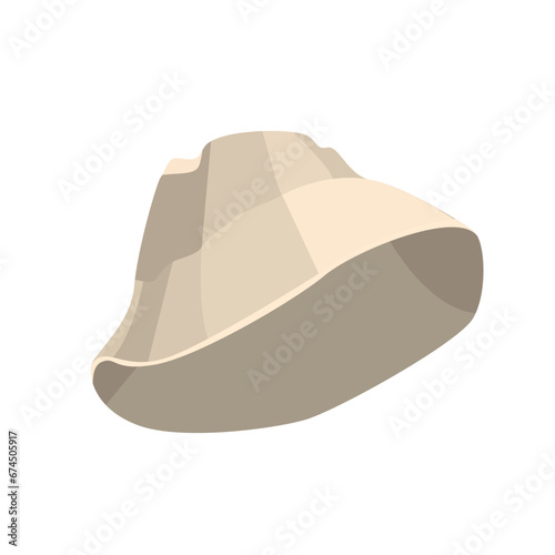 Beige summer panama hat protecting from the sun. Vector illustration 