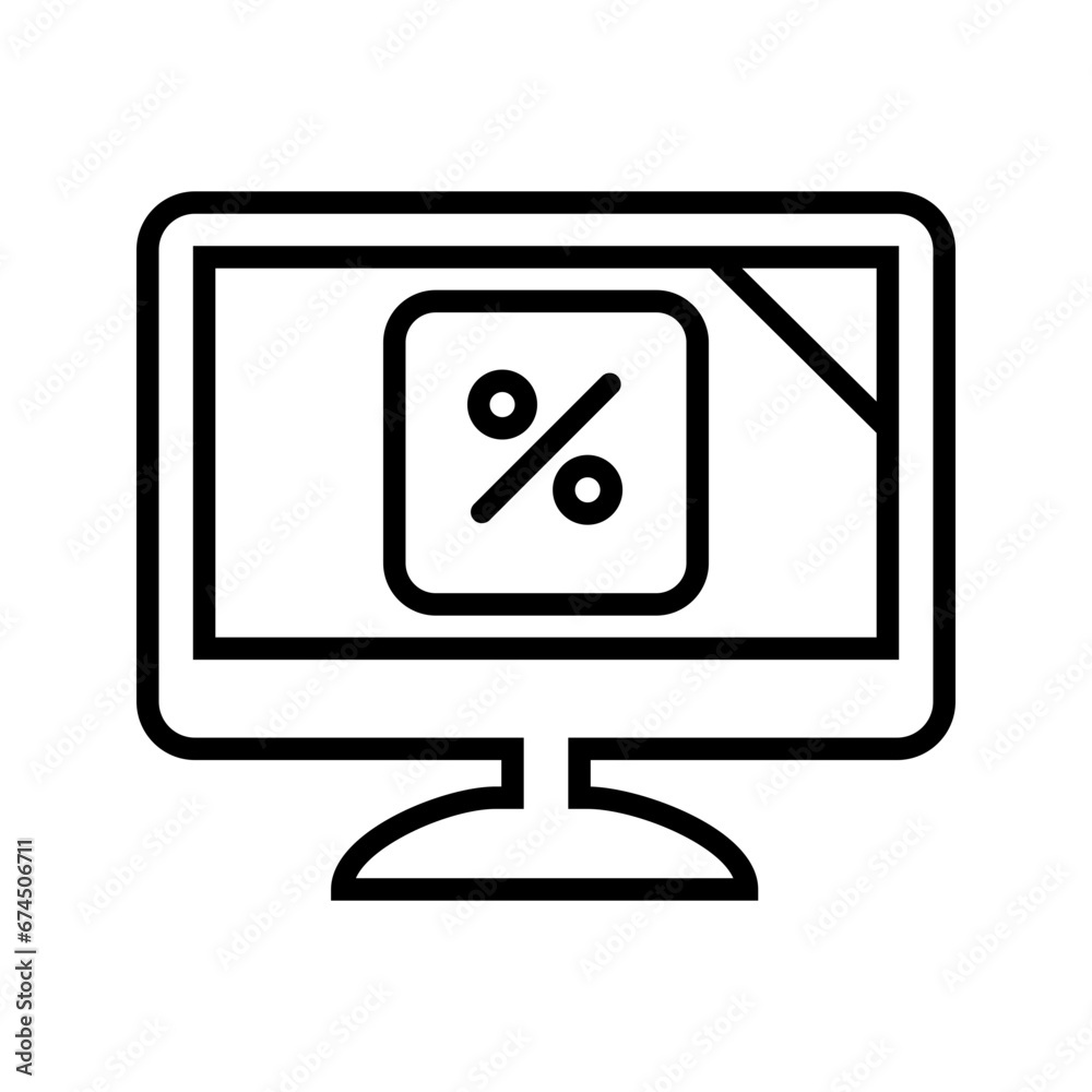 Online Discount Line Style in Design Icon Online Discount Line Style in Design Icon