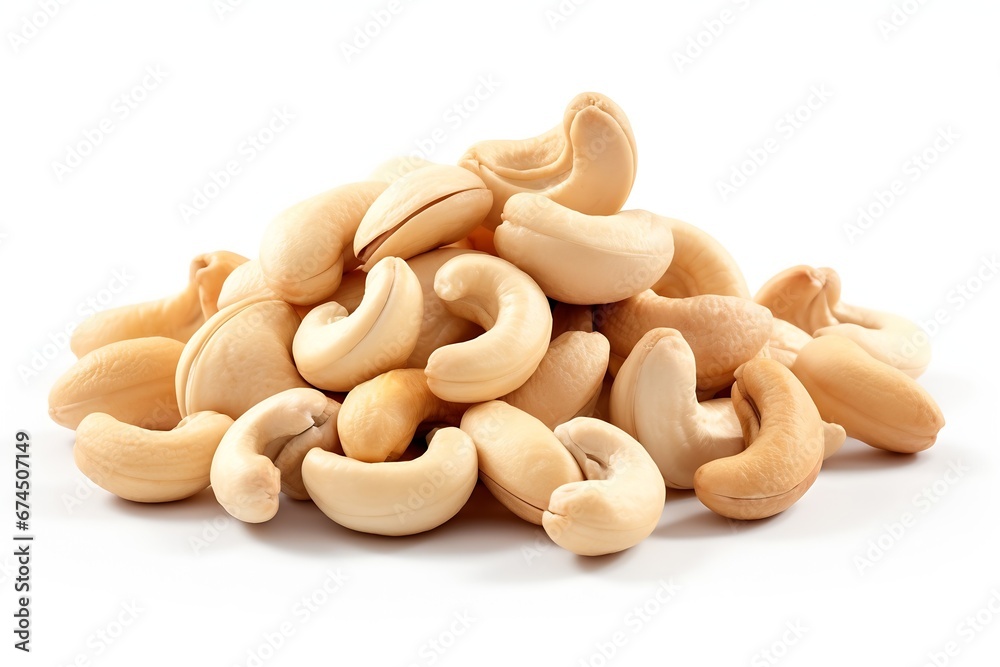 Fototapeta premium Generative AI : Cashews nuts isolated on transparent or white background
