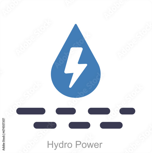 Hydro Power and generation icon concept