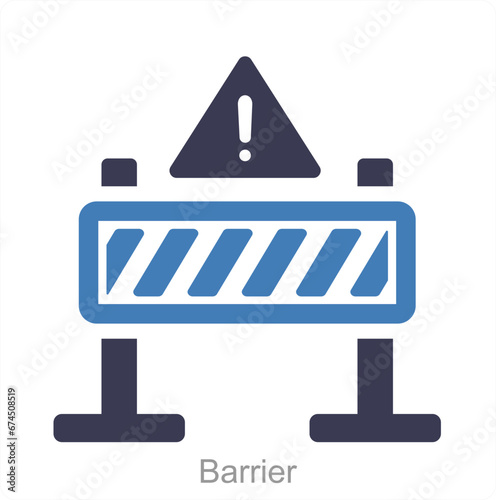 Barrier and road safety icon concept